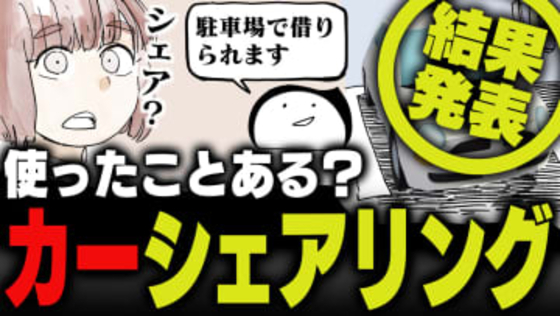週刊アンケート：【結果発表】撮影に行くのにカーシェアリング使ったことある？