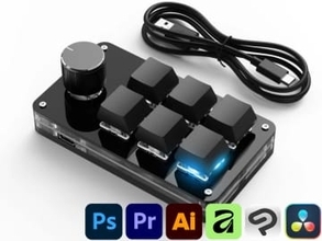 「回転ノブ」がついたプログラマブルキーボード　PCアプリを左手デバイスのように操作