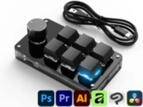 「回転ノブ」がついたプログラマブルキーボード　PCアプリを左手デバイスのように操作