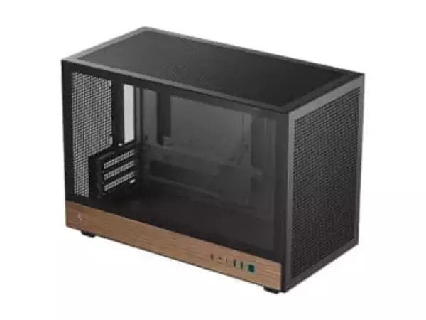 木目調デザインのmicroATXケース　40cmクラスの大型グラボにも対応