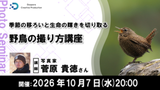 野鳥の生態・観察のポイントから機材選びまでを解説 写真家・菅原貴徳氏による無料オンラインセミナー