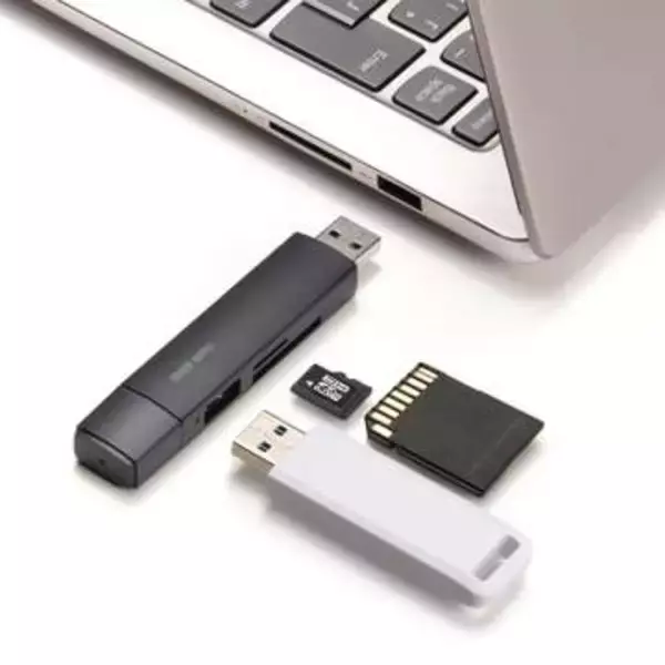 USB Type-C/A両対応の直挿しSDメモリーカードリーダー　USBハブとしても利用可能