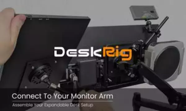 モニターアームにカメラや照明を配置できる拡張型フレーム「DeskRig」　カメラリグ製品とも互換