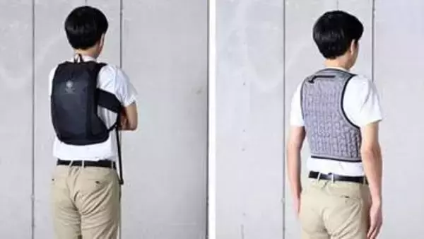 冷凍ペットボトルなどで体を冷やす「水冷服」　背中だけでなく頭・首のためのオプションも