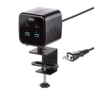 デスクにクランプで固定できるUSB電源タップ