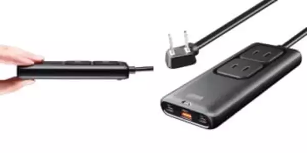 厚さ18mmのUSBポート付き電源タップ　AC差込口×2、USB Type-C×2など装備