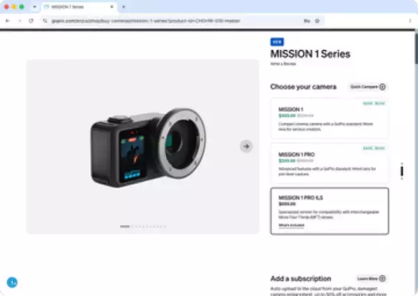 海外でマイクロフォーサーズマウント採用の「GoPro MISSION 1 PRO ILS」が発売　iOS対応の無料モニターアプリも