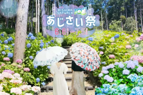 三島スカイウォーク、215種・1万3,000株が咲き誇る「あじさい祭」が6月6日から