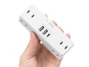 USBポートを搭載した直挿し型の電源タップ　ACコンセント×6、USB Type-C×1など搭載