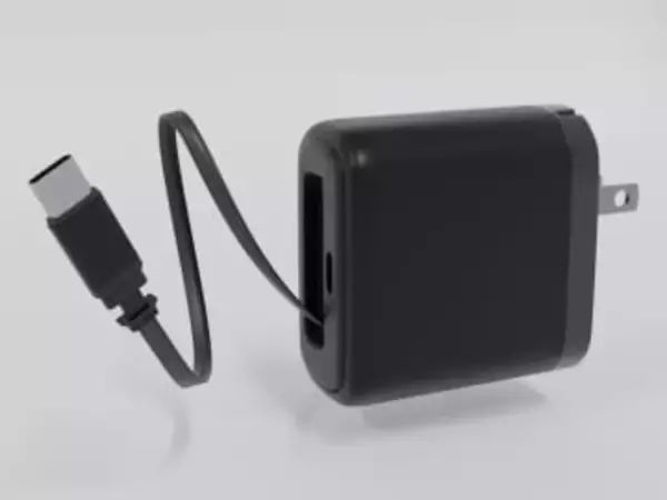 巻き取り式USB Type-Cケーブル採用のUSB充電器　合計出力は最大65W