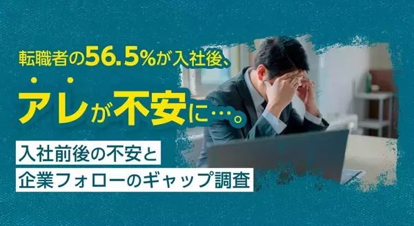転職者の56.5％が入社後、“アレ”が不安に…。入社前後の不安と企業フォローのギャップ調査