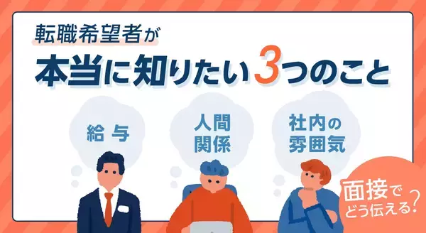 転職希望者が本当に知りたい3つのこと──給与・人間関係・社内の雰囲気を面接でどう伝える？