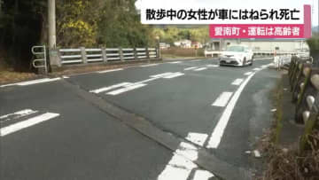 愛南で散歩中の女性がはねられ死亡　軽乗用車運転の８０代女性「歩行者に気づかなかった」【愛媛】