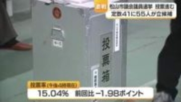 松山市議会議員選挙“定数４１に５５人が立候補”　投票進む