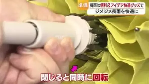 梅雨に「自動で巻く傘」対策グッズトレンドは　松前の雑貨店で調査　“０度”保冷剤で食中毒防止【愛媛】