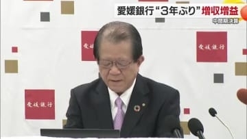 愛媛銀行中間決算は３年ぶり「増収増益」貸出金増加や株式売却などで利益　最終純利益予想変わらず【愛媛】