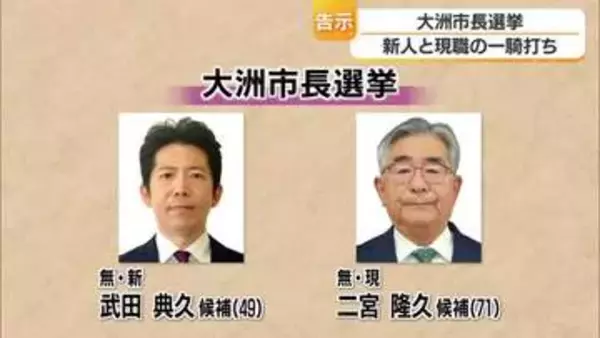 大洲市長選挙が19日告示“新人と現職の一騎打ちに” 新人は財政の健全化 現職は必要な投資訴え【愛媛】