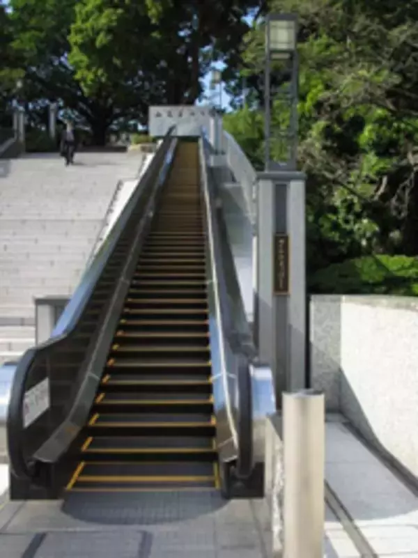 大都会の神社にある、ちょいゆるエスカレーター