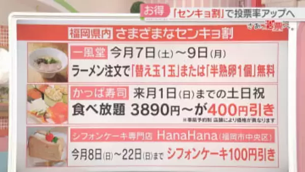 【さあ、投票へ。】福岡の「センキョ割」一風堂は替え玉が無料　衆院選2026