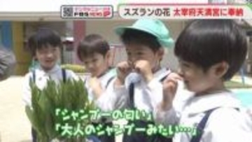 北海道から届いたスズラン　太宰府天満宮に奉納　園児も香りを満喫　福岡