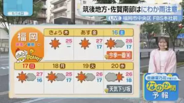佐藤菜乃花気象予報士のお天気情報　バリはやッ!　5月14日