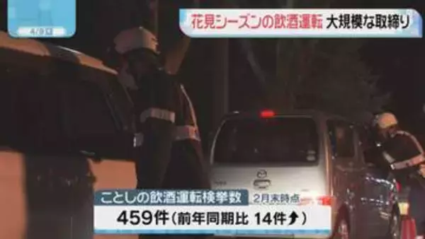 北九州市小倉北区　桜の名所の近くで飲酒運転の大規模な取締り
