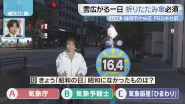 佐藤菜乃花気象予報士のお天気情報　バリはやッ!　4月29日