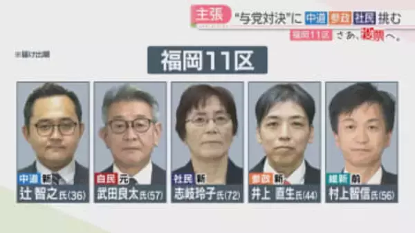 【さあ、投票へ。】党首・幹部が福岡入り　与党対決に新人3人が挑む11区では