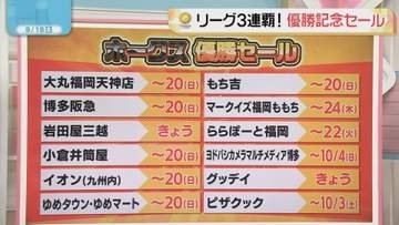 リーグ3連覇！ ホークス優勝セール情報　プレミアムな限定グッズも
