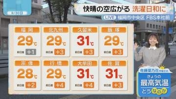 佐藤菜乃花気象予報士のお天気情報　バリはやッ!　9月30日