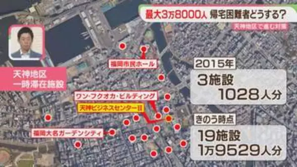 「帰宅困難者」天神・博多駅地区で最大3万8000人　受け入れ体制は　福岡