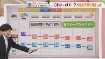 東杜和気象予報士のお天気情報　めんたいワイド　8月26日