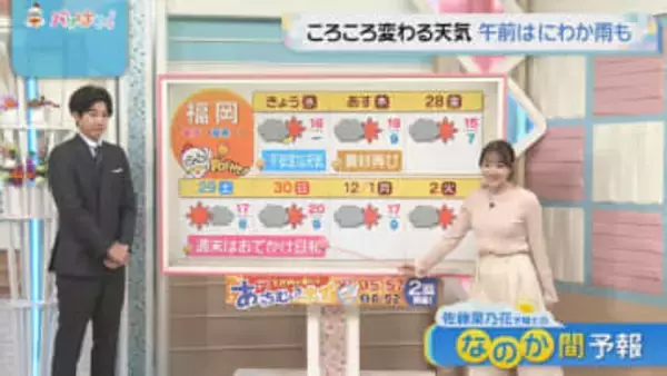 佐藤菜乃花気象予報士のお天気情報　バリはやッ!　11月26日