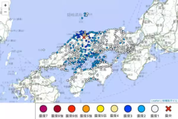 【地震】再び大きな揺れ　島根で震度5弱　各地の震度を詳しく