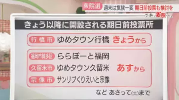 【さあ、投票へ。】福岡の期日前投票所　さらに開設　2月8日投開票　衆院選2026