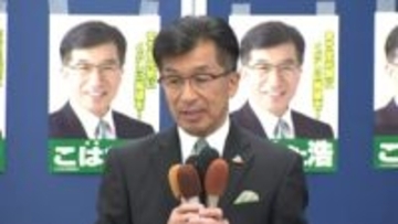 福島市長選挙　相手候補の当選確実を受けて　現職の木幡浩氏(33)が敗戦の弁