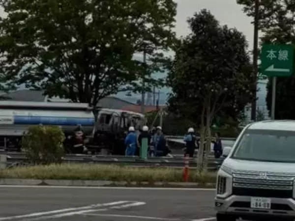 【情報更新】東北自動車道上り吾妻PAでタンクローリーが炎上　福島飯坂IC～福島西ICの上下線が通行止め　⇒　通行止め解除（午前9時10分現在）　福島