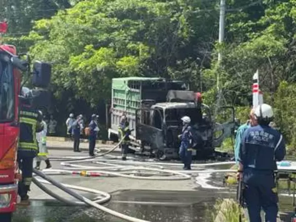 「家の近くでトラックが燃えている」福島市でトラック１台が焼ける火事・福島