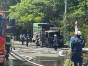 「家の近くでトラックが燃えている」福島市でトラック１台が焼ける火事・福島