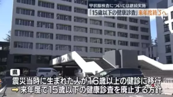 県民健康調査「１５歳以下の健康診査」来年度で終了する方針　福島