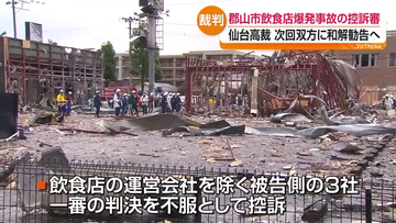 郡山爆発事故の控訴審始まる　被告側は改めて過失を否定　福島