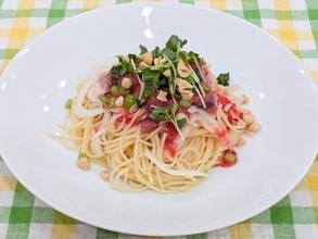 『梅で元気に』相性抜群【カツオの冷たいスパゲティ・梅肉ソース】