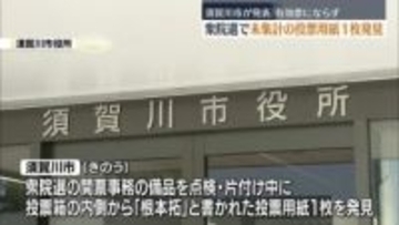 衆院選で未集計の投票用紙１枚　須賀川市で片付け作業中に発見　有効票として取り扱われず