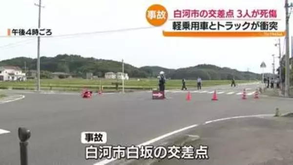 白河市の十字路交差点で軽乗用車とトラックの事故　亡くなったのは栃木県の82歳男性と判明