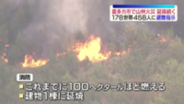 喜多方市の山林火災　建物１棟に延焼　付近の住民に避難指示も