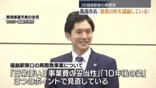 福島駅前の再開発について馬場市長「最善の形を議論している」　福島