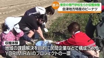 喜多方市で東京モード学園の学生らがピーナツ収穫体験　お菓子のパッケージをデザイン　福島