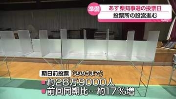 25日投開票の福島県知事選挙　投票所の設営進む　　現新7人が立候補