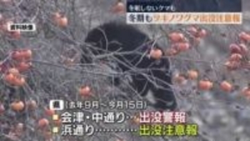 冬期も福島県全域にツキノワグマ出没注意報