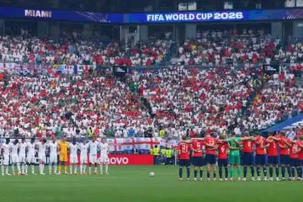 急死の南アフリカ代表選手へ黙祷　北中米W杯に出場の25歳…イングランド×ノルウェーの試合前に